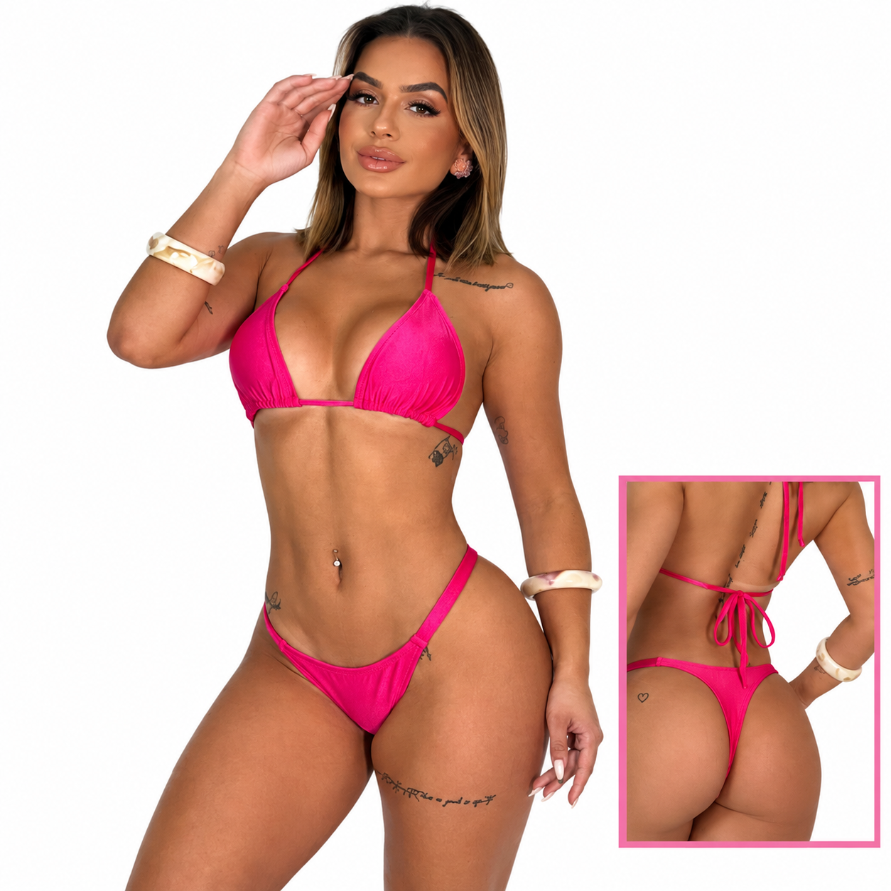 Biquíni Copacabana Beach Gloss Rosa Magenta - Tamanho M